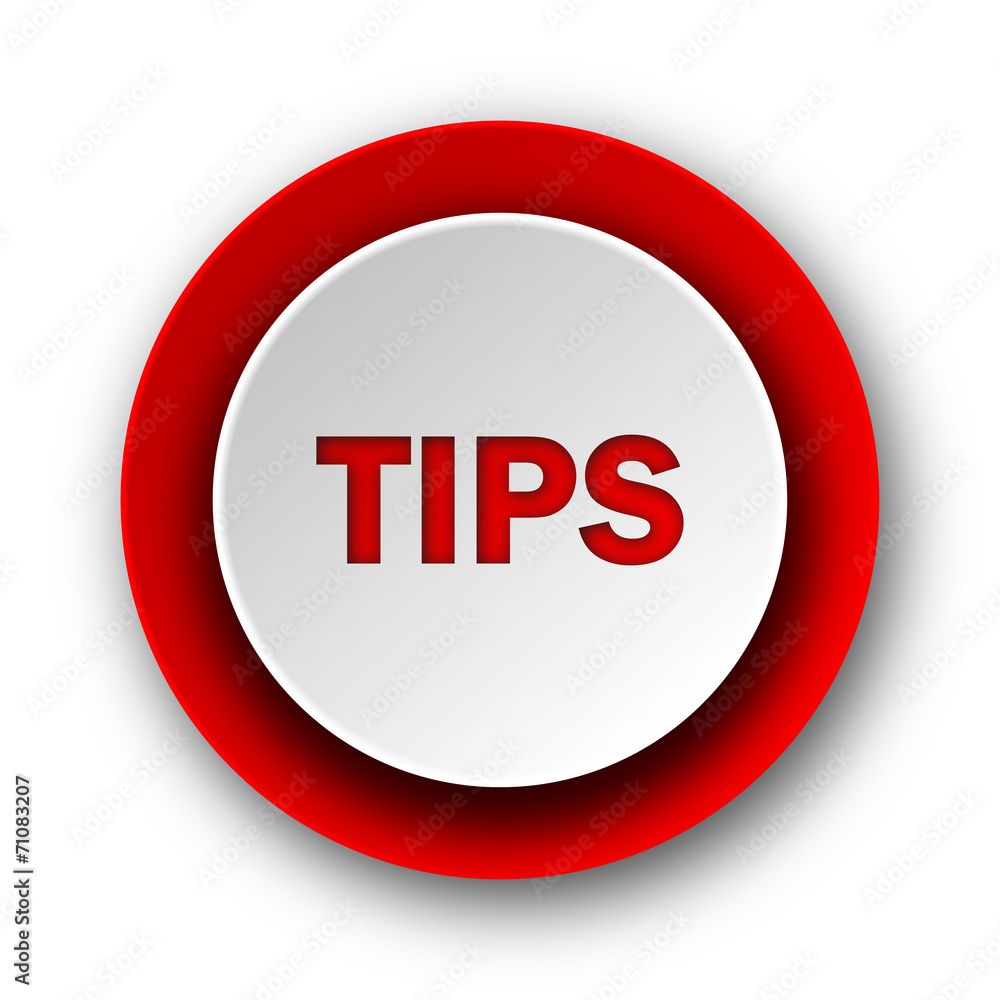 tips red modern web icon on white background tips red modern web icon on white background