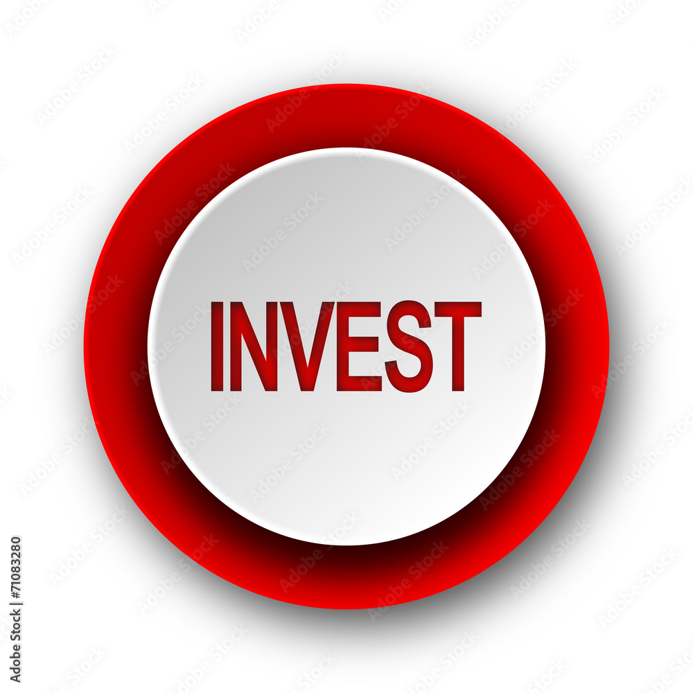 invest red modern web icon on white background invest red modern web icon on white background