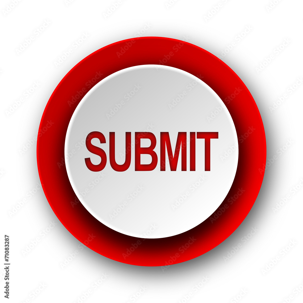 submit red modern web icon on white background submit red modern web icon on white background