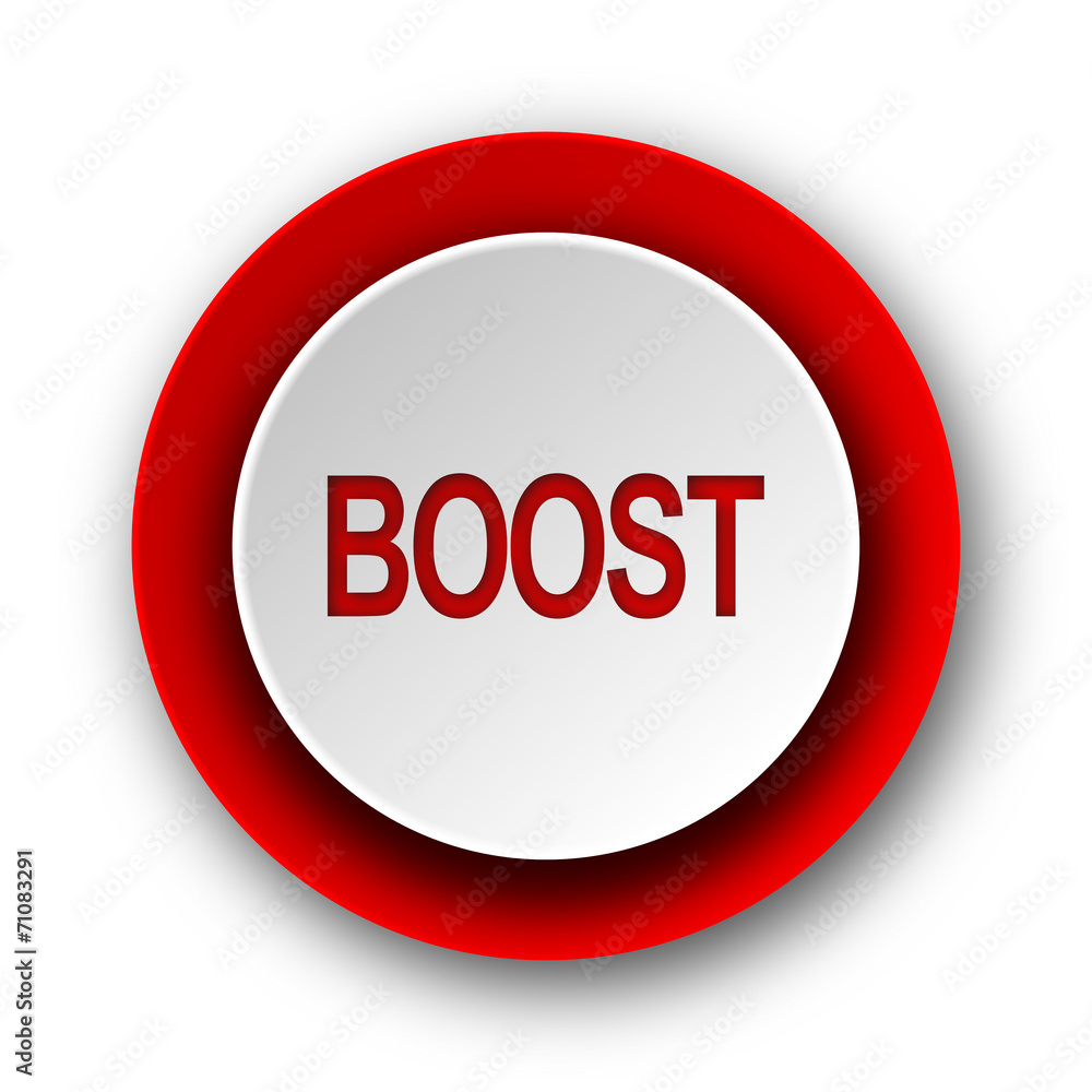 boost red modern web icon on white background boost red modern web icon on white background