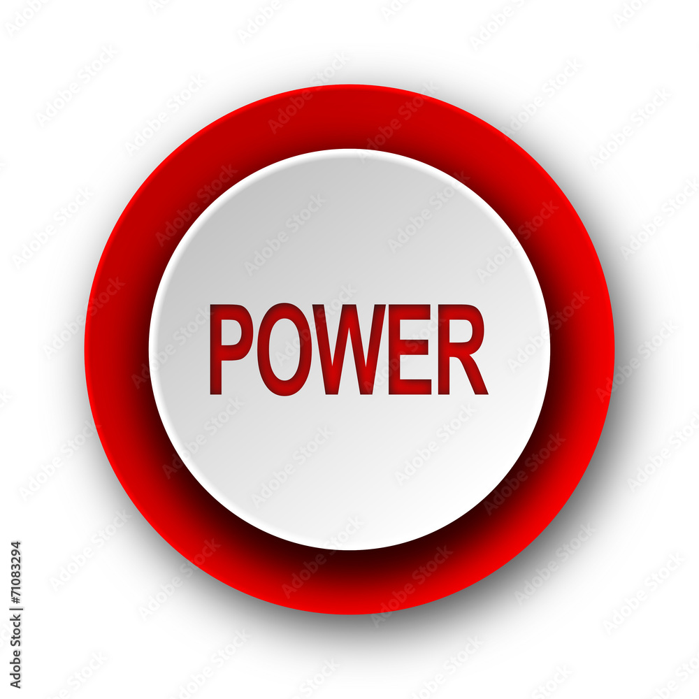 power red modern web icon on white background power red modern web icon on white background