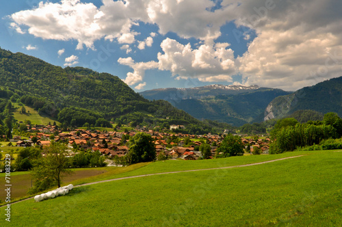 Small Swiss Village Gsteigwiler near Interlaken