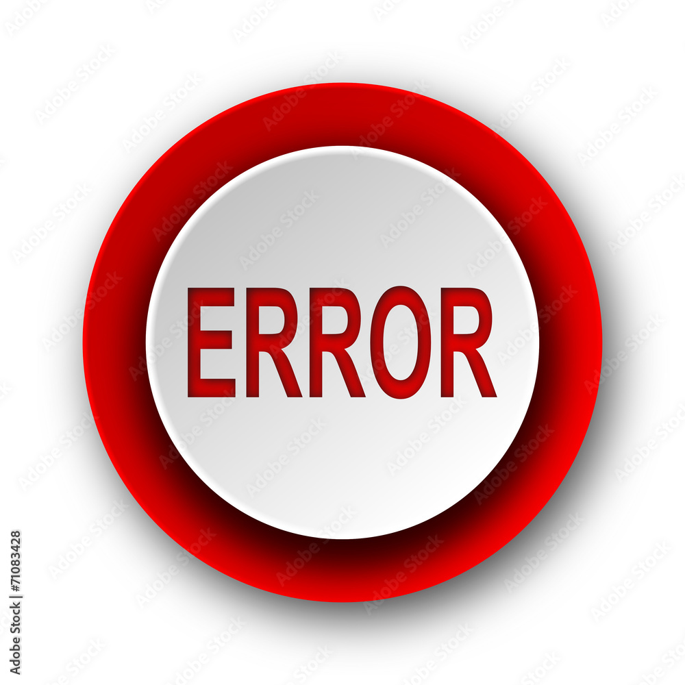 error red modern web icon on white background error red modern web icon on white background