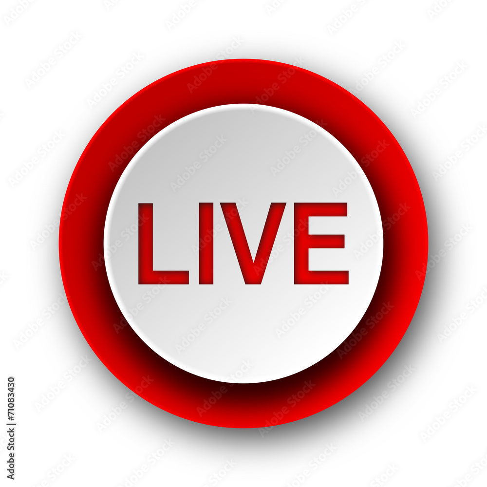 live red modern web icon on white background live red modern web icon on white background