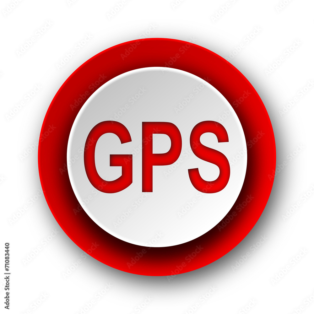 gps red modern web icon on white background gps red modern web icon on white background