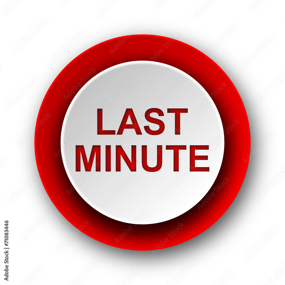 last minute red modern web icon on white background last minute red modern web icon on white background