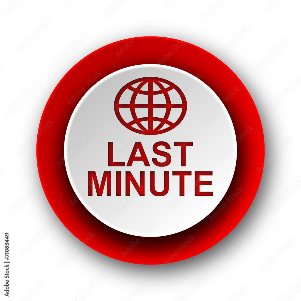 last minute red modern web icon on white background last minute red modern web icon on white background