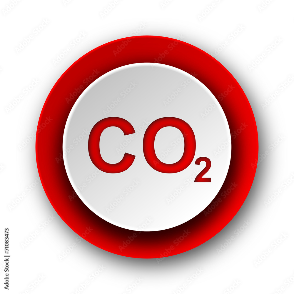 carbon dioxide red modern web icon on white background carbon dioxide red modern web icon on white background