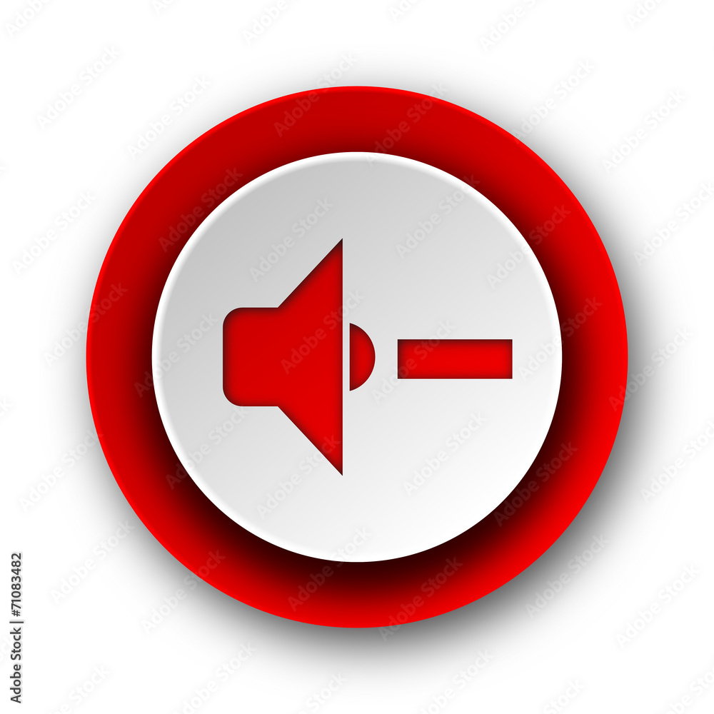 speaker volume red modern web icon on white background speaker volume red modern web icon on white background