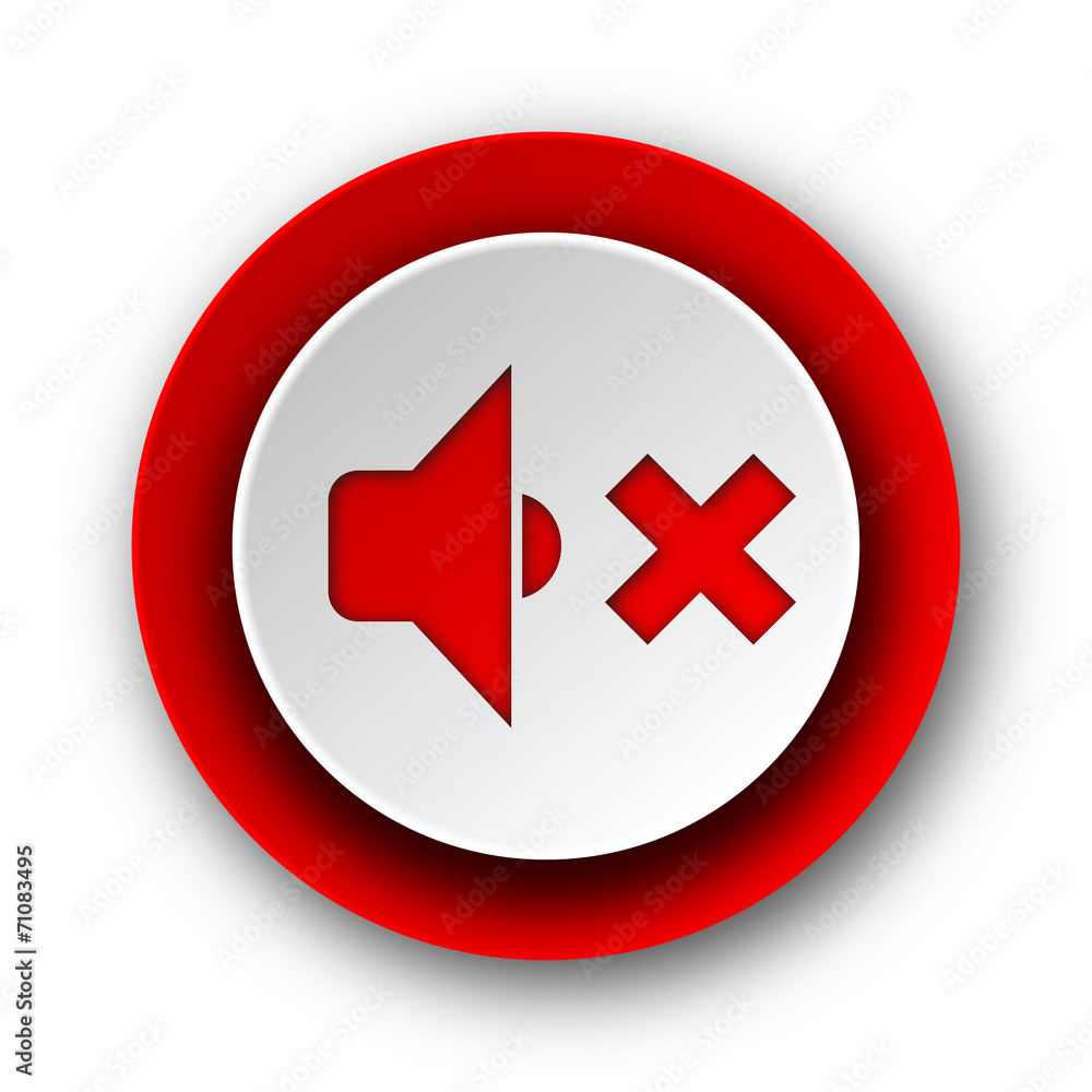 speaker volume red modern web icon on white background speaker volume red modern web icon on white background