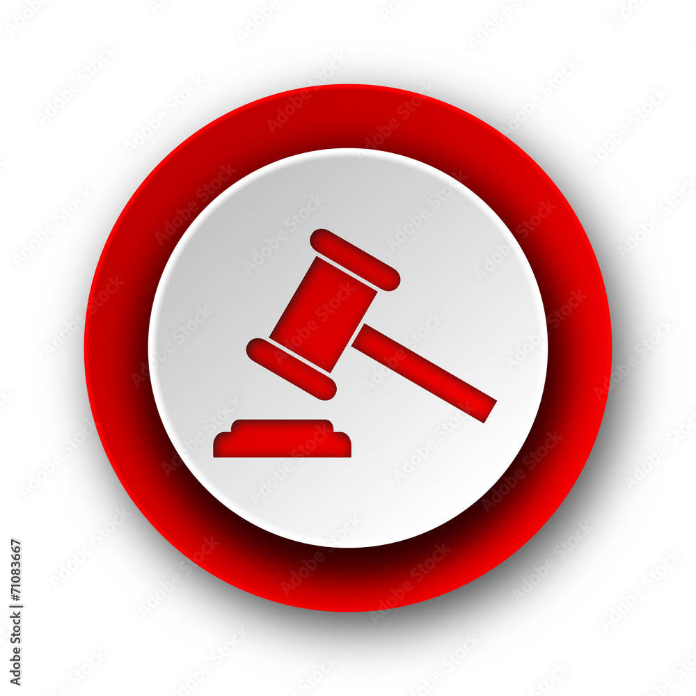 auction red modern web icon on white background auction red modern web icon on white background