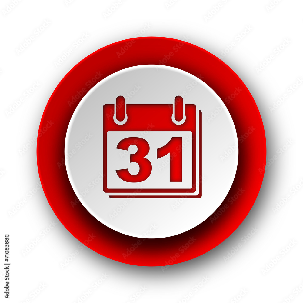 calendar red modern web icon on white background calendar red modern web icon on white background