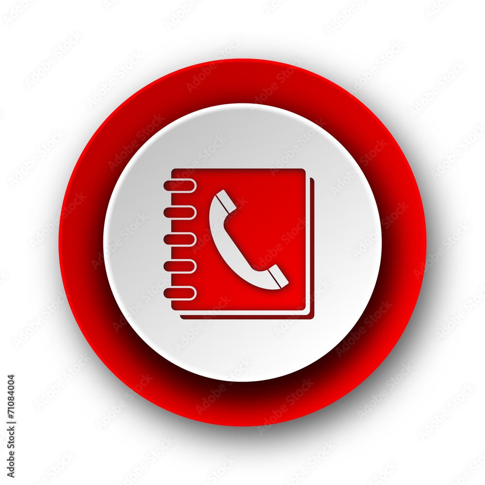 phonebook red modern web icon on white background phonebook red modern web icon on white background