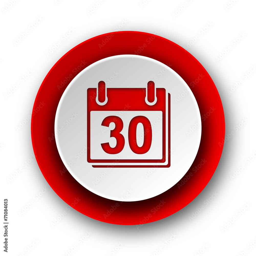 calendar red modern web icon on white background calendar red modern web icon on white background
