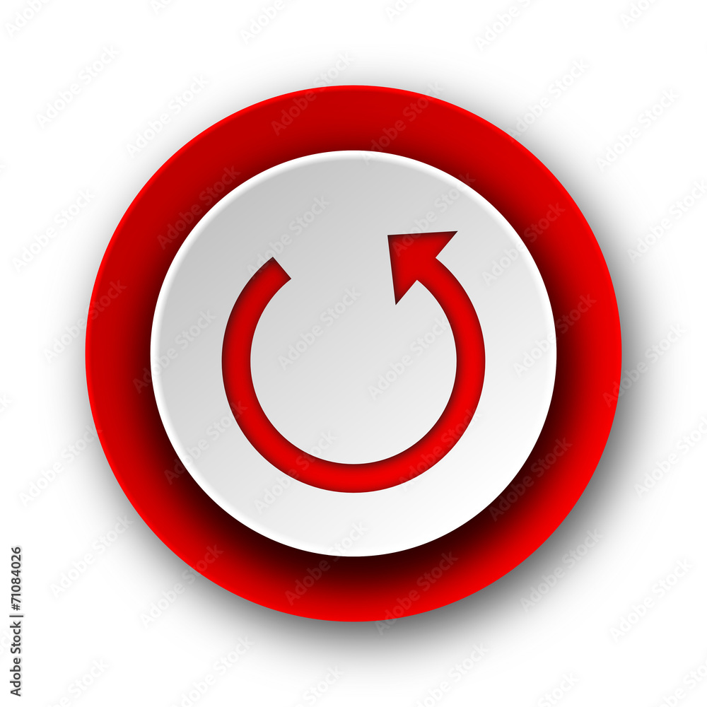 rotate red modern web icon on white background rotate red modern web icon on white background