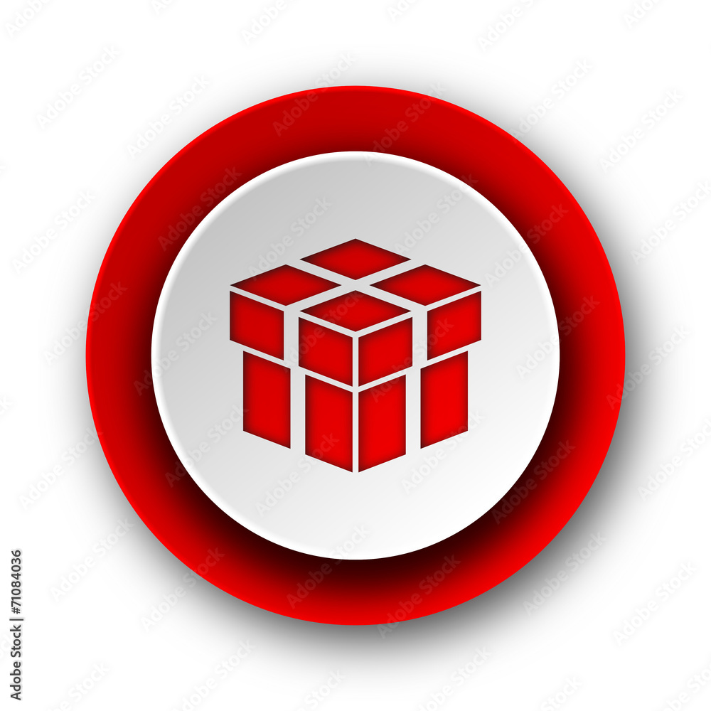 box red modern web icon on white background box red modern web icon on white background