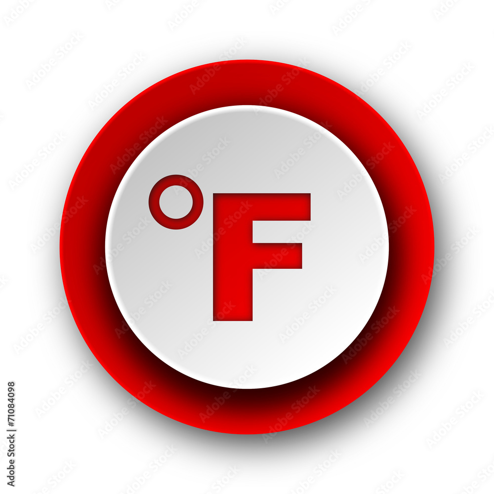 fahrenheit red modern web icon on white background fahrenheit red modern web icon on white background
