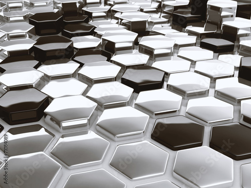 Modern abstract 3D architectural design hexagonal pattern