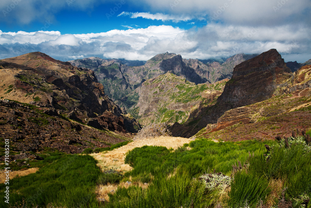 Landscape with high mountains and clouds Landscape with high mountains and clouds