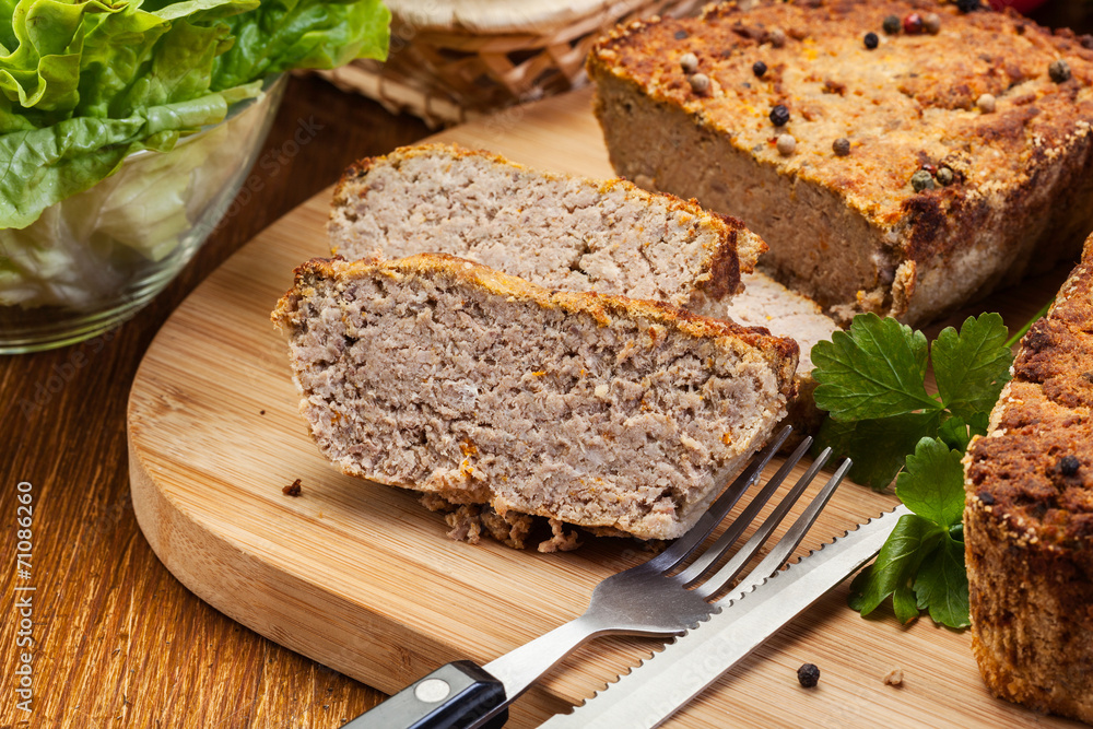 Traditional delicious meat pate with vegetables Traditional delicious meat pate with vegetables