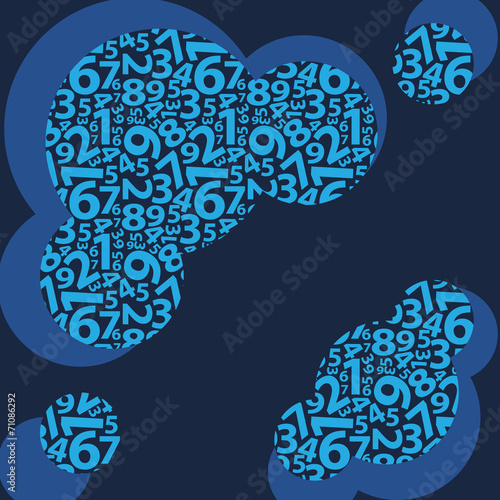 Abstract Blue Background With Numbers