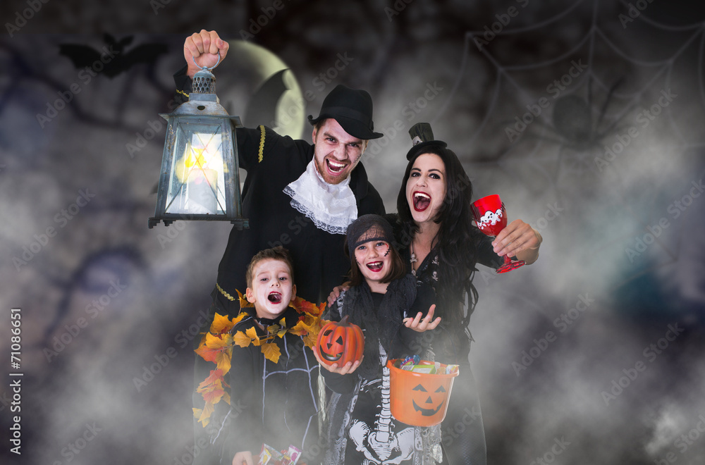 Naklejka premium halloween family