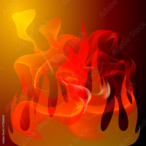 Fire On orange background