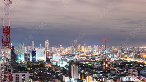 Urban Scene  at Night in Bangkok   Thailand