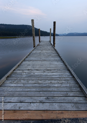 Dock leads out to lake.