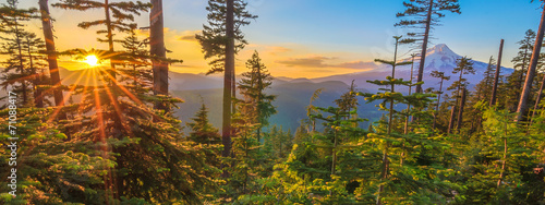 Beautiful Vista of Mount Hood in Oregon, USA. photo
