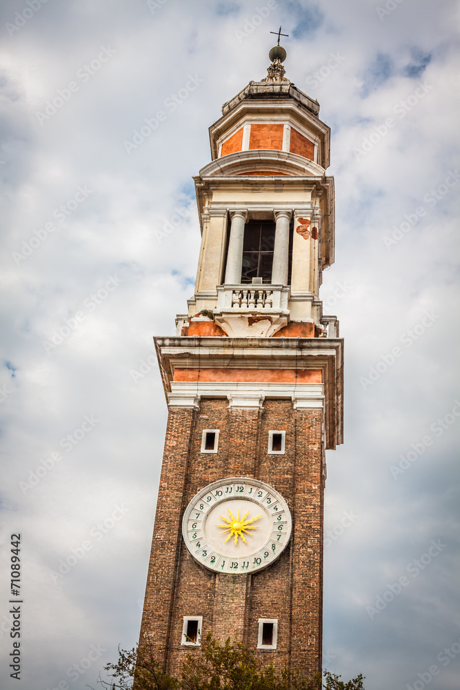 The bell tower of the Church Saint Apostoli - Venice, Italy