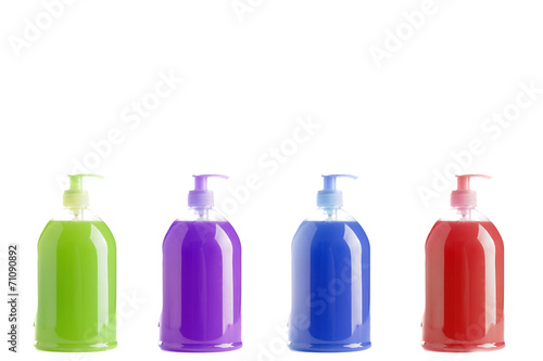 Set of different hand sanitizer soap dispenser
