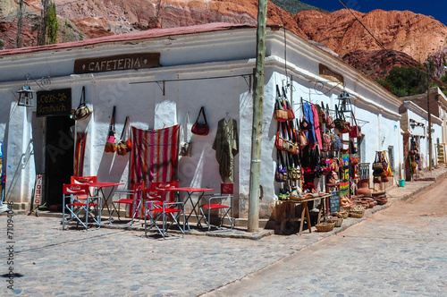 Colorful village and market of Purmamarca, Argentina photo