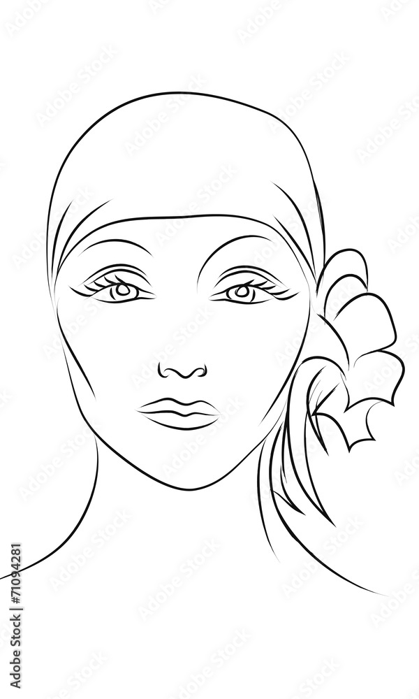 drawing face without make-up, pattern