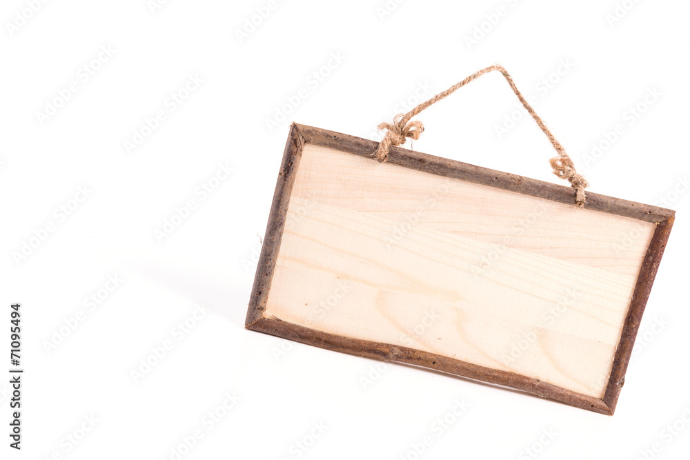 Fototapeta premium wooden sign isolated on a white background