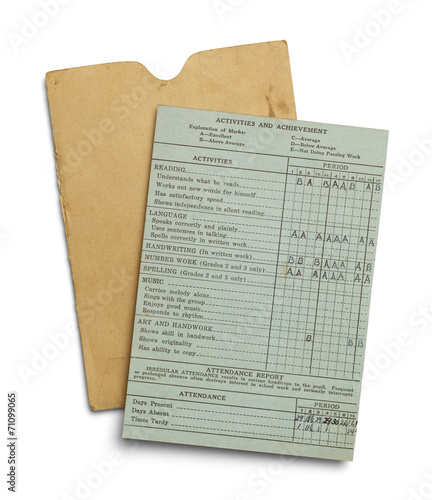 Obraz na płótnie Old Report Card