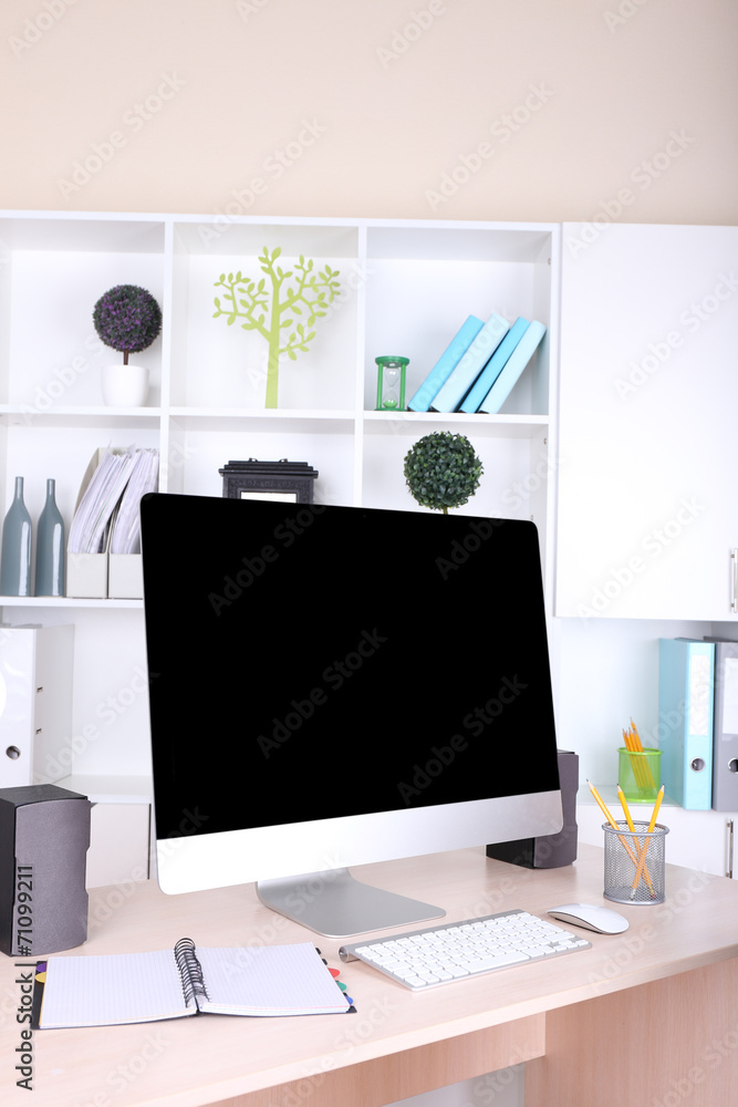 Office workplace with modern computer Office workplace with modern computer
