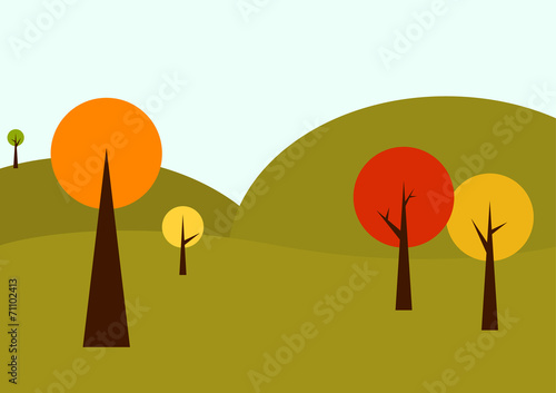 Geometrical autumn landscape