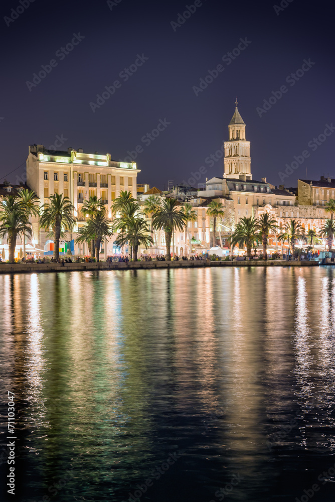 Obraz premium Split, Croatia, at night