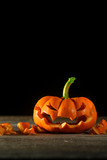 Carved Halloween jack o' lantern