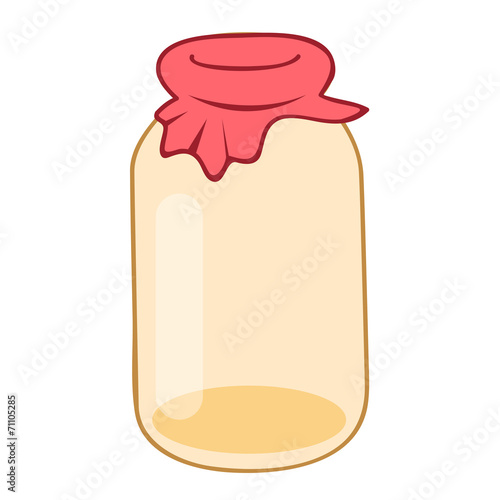 Empty glass jar isolated illustration