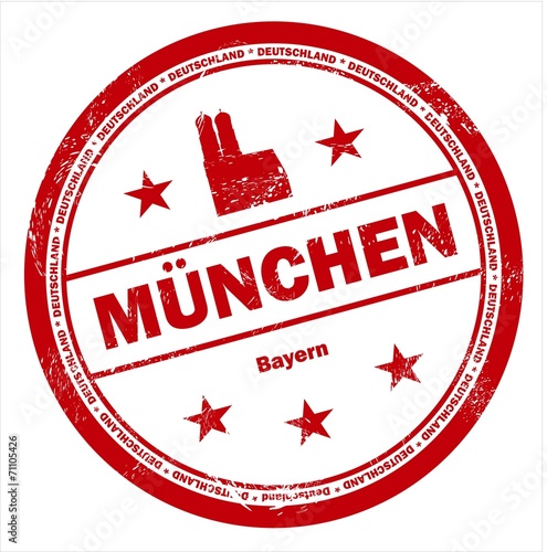 München Bayern Deutschland Stempel Stamp rot