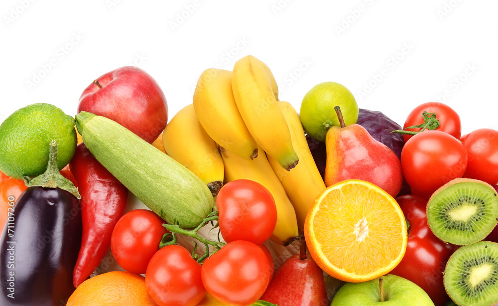 fruits and vegetables isolated on white background fruits and vegetables isolated on white background