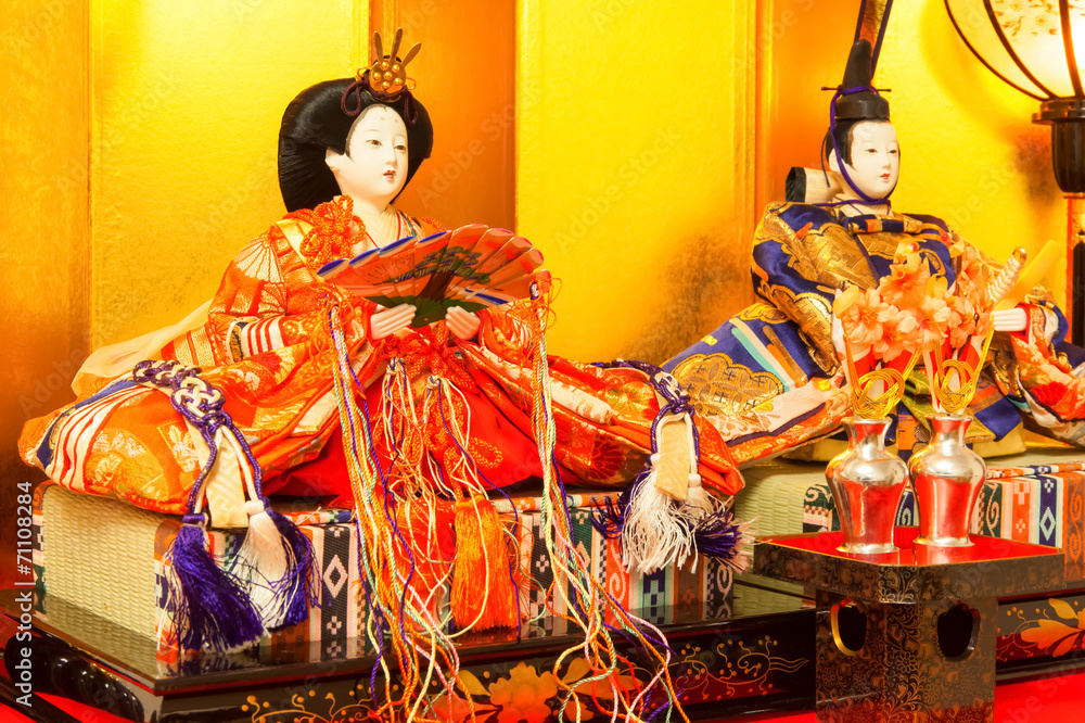 Hina Dolls at the Girls' Festival, peach festival, in Japan Hina Dolls at the Girls' Festival, peach festival, in Japan
