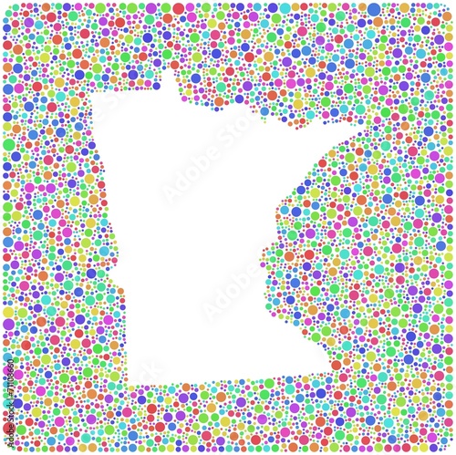 Map of Minnesota (USA) into a square colored icon