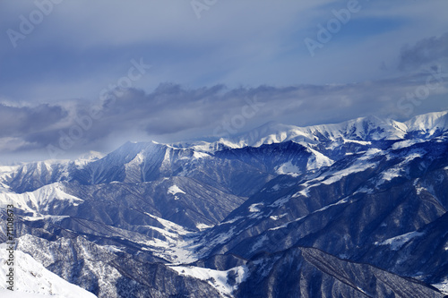 View from ski resort on valley