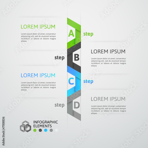 Modern business step origami style options banner