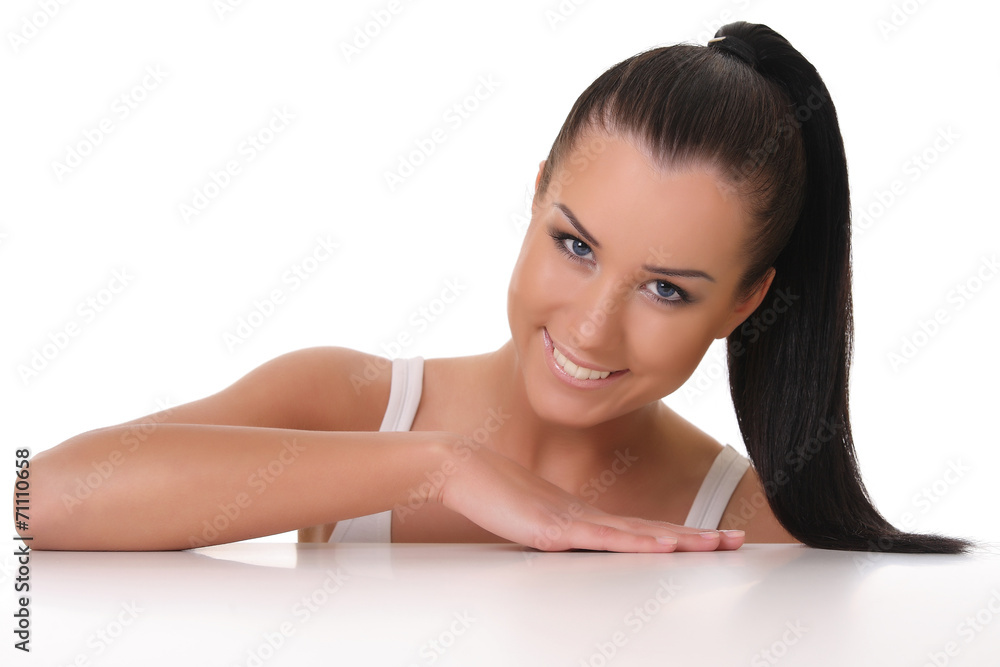 Portrait of beautiful young smiling woman Portrait of beautiful young smiling woman