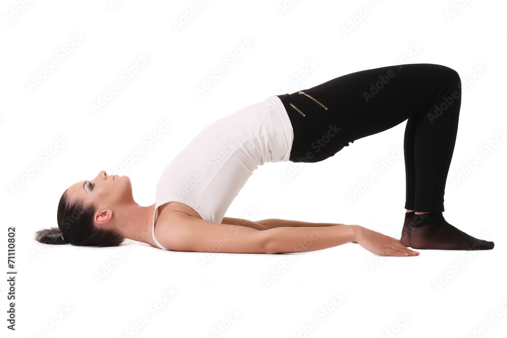 sports girl stretches