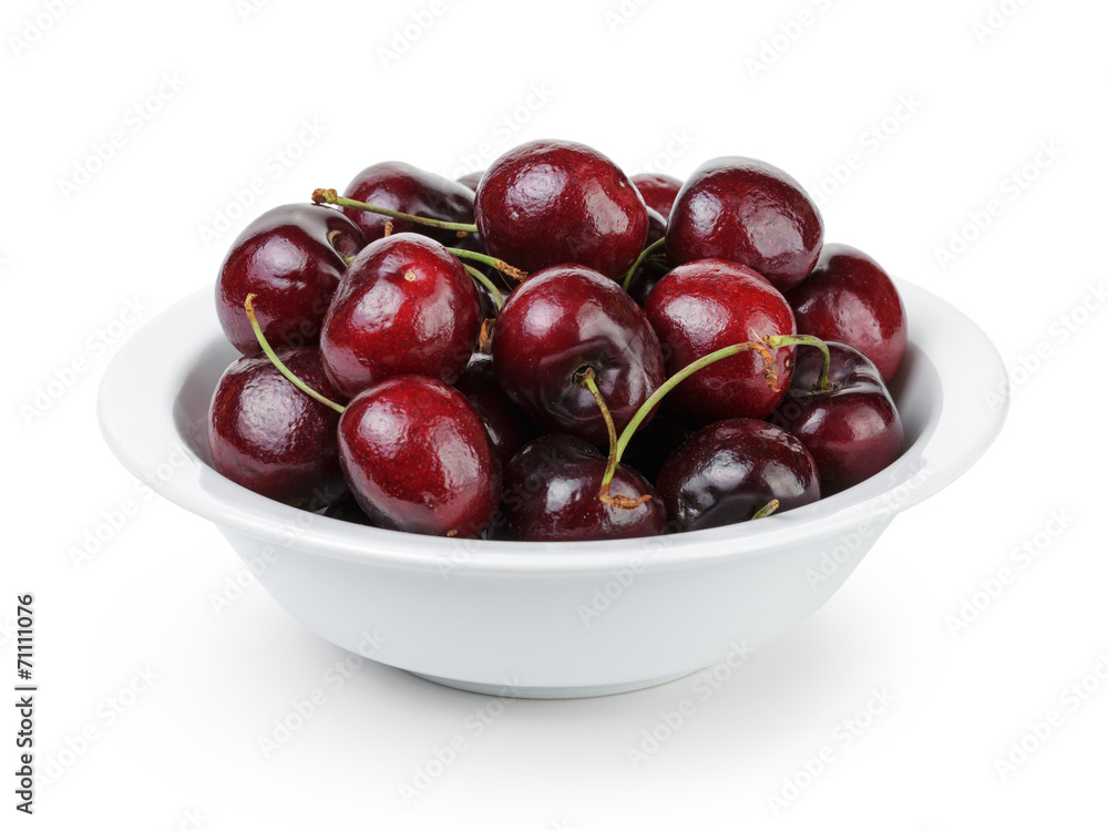 ripe cherries in white bowl ripe cherries in white bowl
